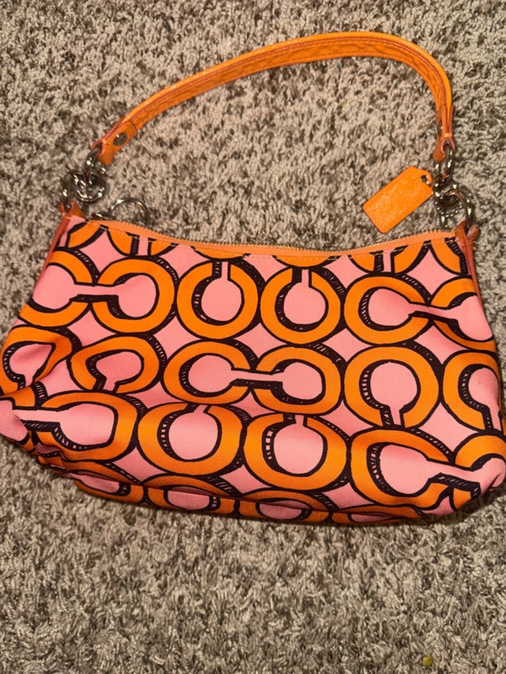 Coach Poppy Groovy Shoulder Bag Pink Orange Pop Art Melon C’s Y2K - Picture 9 of 16